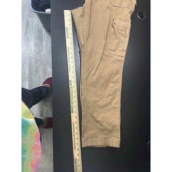 Duluth Trading Flex Fire Hose Slim Leg Cargo Pants Tan 18x29 Curvesetter Waist - Picture 9 of 14